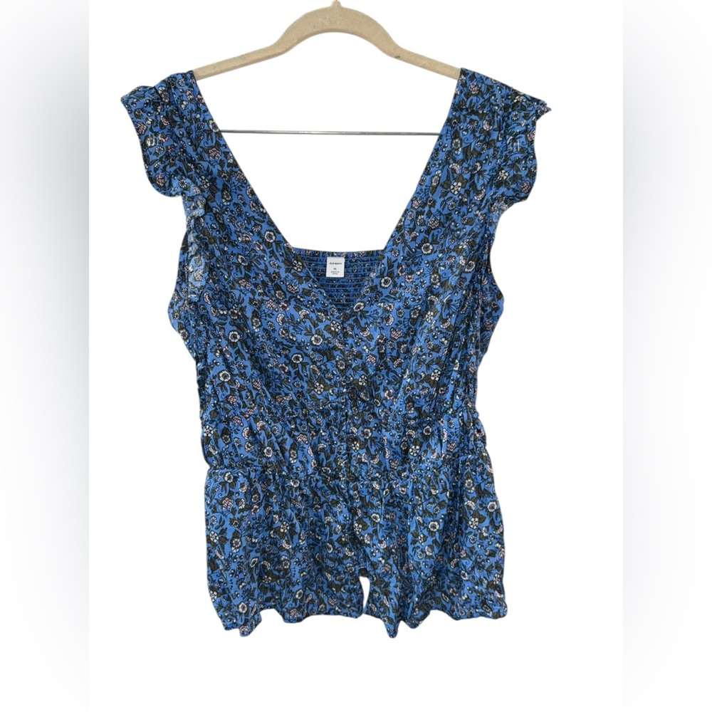 Old Navy Blue Floral Top
